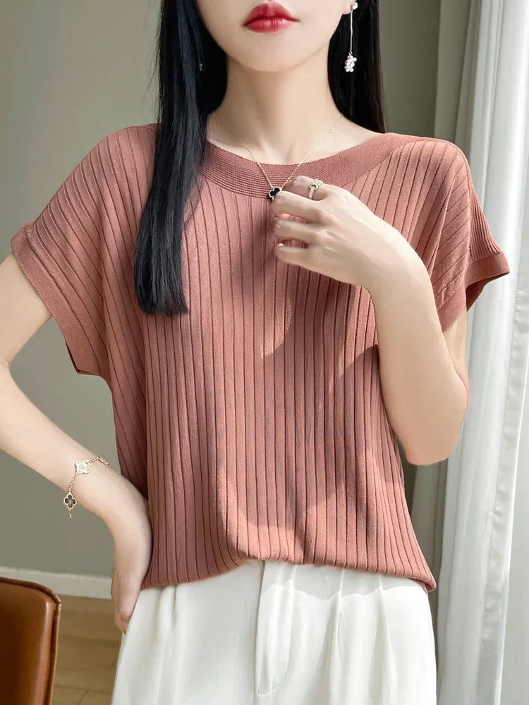 Ice Silk Knitted Sweater Shirt - Palm and Thread