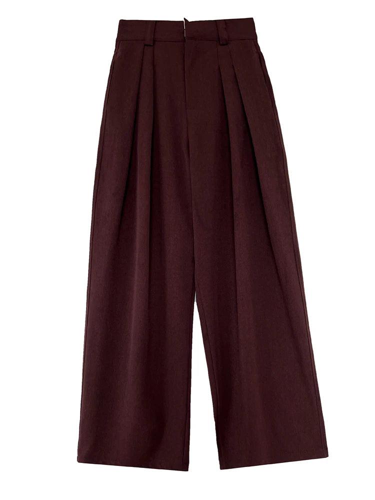 High Waist Pleated Long Wide Leg Elegant Pant - Palm and Thread