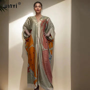 Boho print Beach Maxi Dress abaya - Palm and Thread