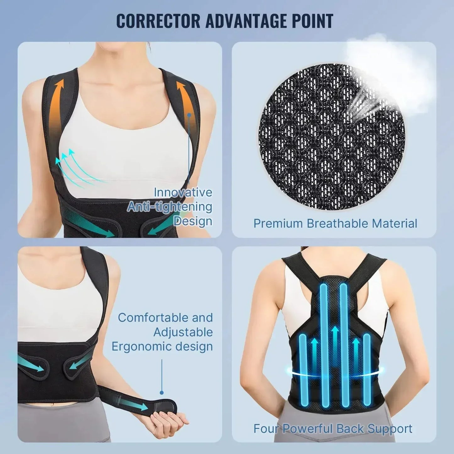 Posture Corrector Back Orthopedic Straps - Palm and Thread