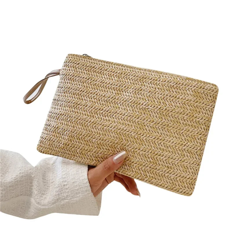 Elegant Straw Woven Handbag - Palm and Thread