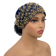 Embroidery Beading Turban Cap - Palm and Thread