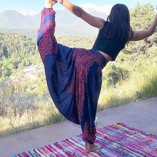 Bohemian High Waist Rayon Harem Baggy Pant - Palm and Thread