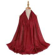 New Jacquard Satin Silk Hijab Scarf - Palm and Thread