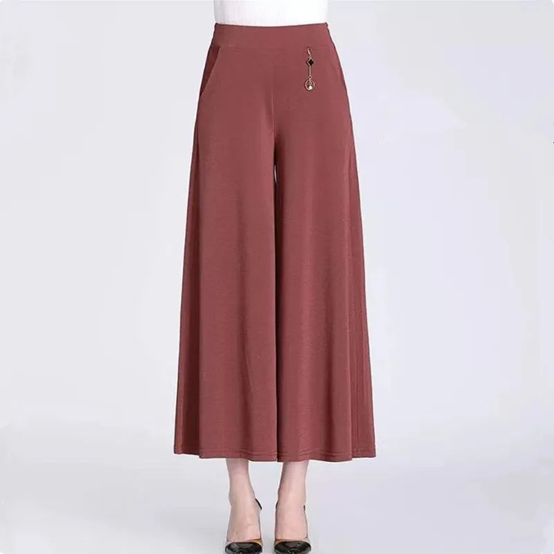 Elastic High Waist Wide Leg Pant - Palm and Thread