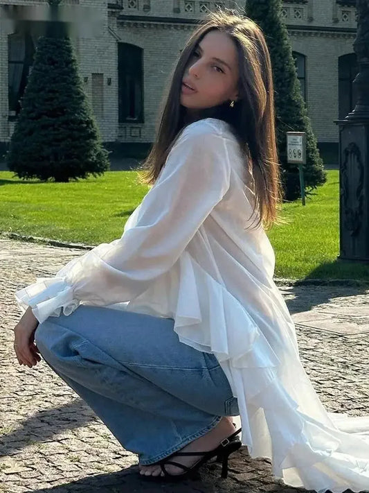 Fashion V-Neck Long Sleeve Shirt - Palm and Thread
