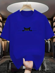 Fashionable Casual Loose Large Cute Cat Pattern Printed T-shirt Top - Palm and Thread