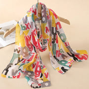 New Print Chiffon Scarf Shawl - Palm and Thread