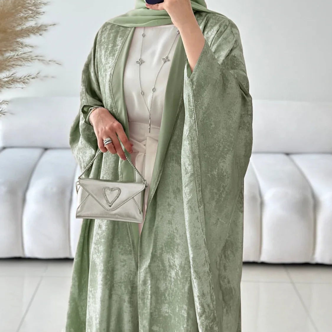 Elegant Abaya 2 Piece Set Cardigan- Palm and Thread