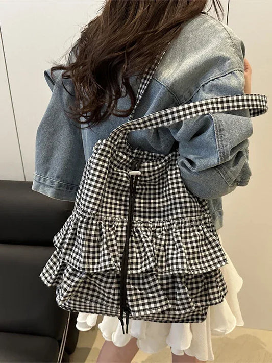 Cute Plaid Cotton Tote Bag - Palm and Thread