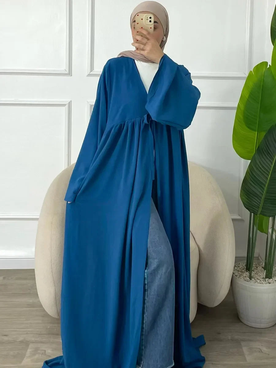 vestidos Loose Lace-ups Cardigan Abaya - Palm and Thread