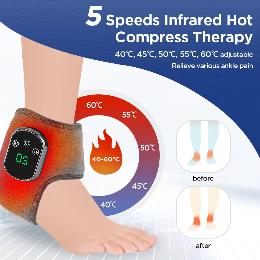 Electric Heat And Vibration Ankle Massager - Palm and Thread