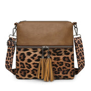 Leopard Print Pu Zipper Fashion Crossbody Bag - Palm and Thread