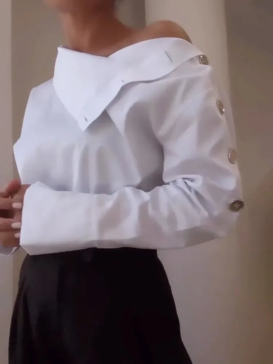 New Fashion Long-sleeve Button Blouse - Palm and Thread