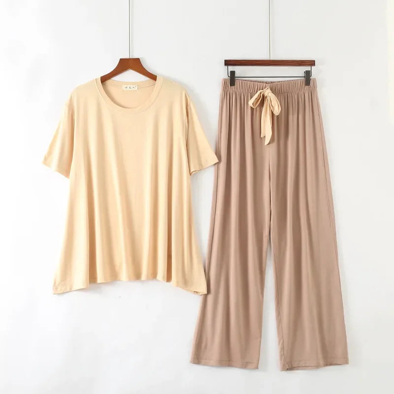 Summer two-piece comfortable pajama set - Palm and Thread