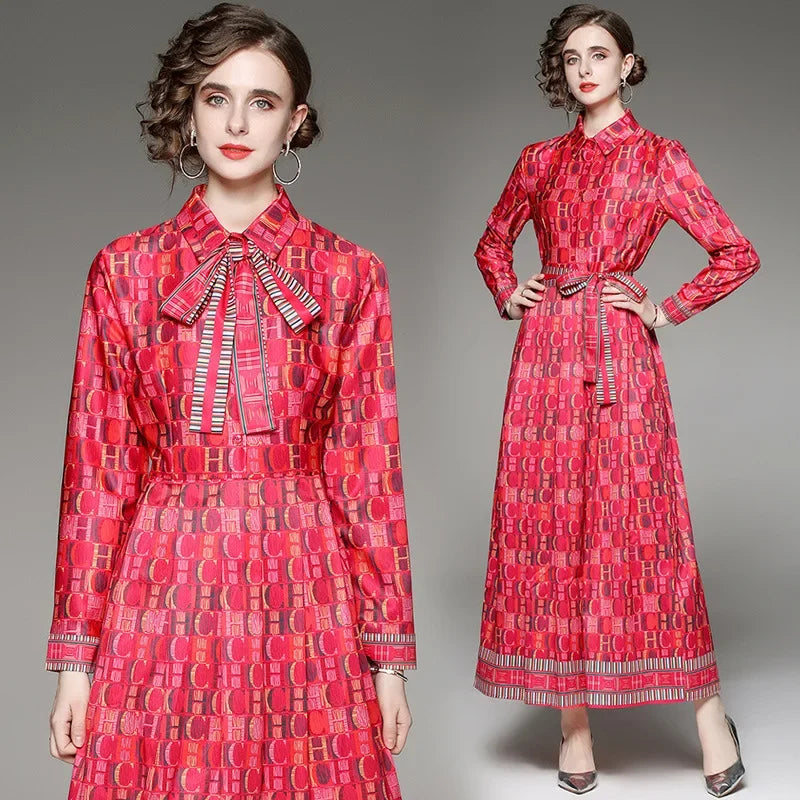 Versatile Waist-Slimming Positioning Printed Dress - Palm and Thread