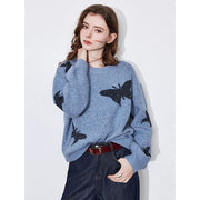New Jacquard Butterfly Bead Pullover Top - Palm and Thread