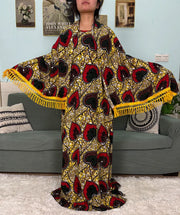 Printed Cotton Soft Loose Fit Femme Robe Abaya - Palm and Thread