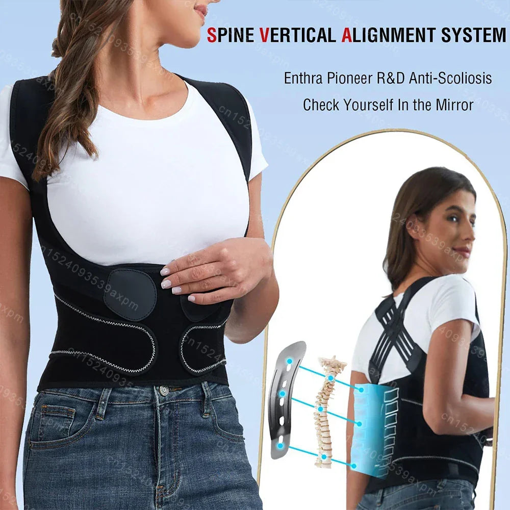 Adjustable Shoulder Straightener Full Back - Palm and Thread