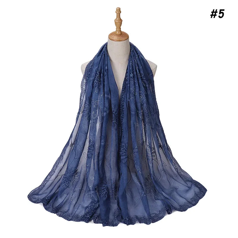 Silk Embroidered Baotou Gauze Fashion Scarf - Palm and Thread