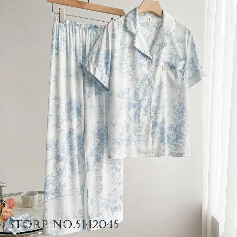 Fashion Print Flower Pajama - Palm and Thread