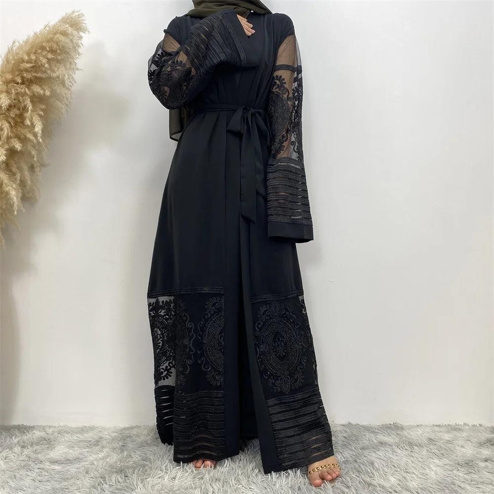 Luxury Gold Rhinestones Abaya Kaftan - Palm and Thread