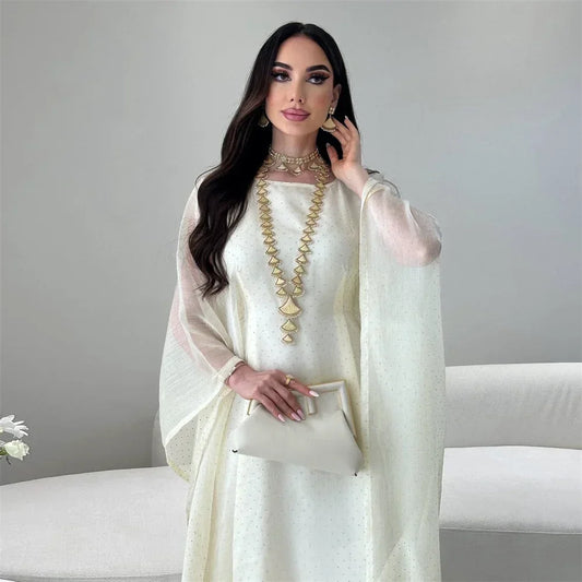 Batwing Satin Shimmer Abaya - Palm and Thread