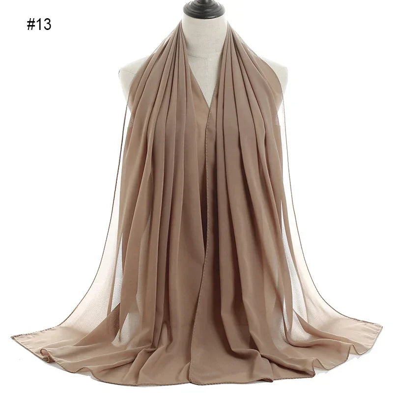 Solid Chiffon Shawl Scarf - Palm and Thread