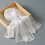 Fashion Rhinestone Chiffon Hijab Scarf - Palm and Thread