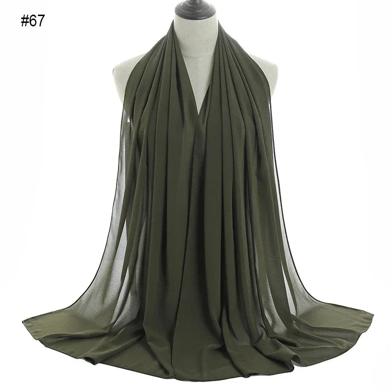 Solid Chiffon Shawl Scarf - Palm and Thread