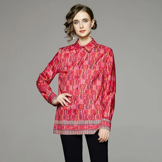 Fashion Letter Red Blouse - Palm and Thread