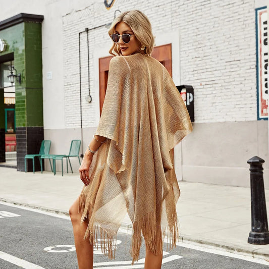 Fashion Tassel Gold Bikini Cover-Up