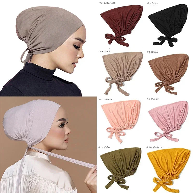 New Soft Turban Hat Inner Hijab Cap - Palm and Thread