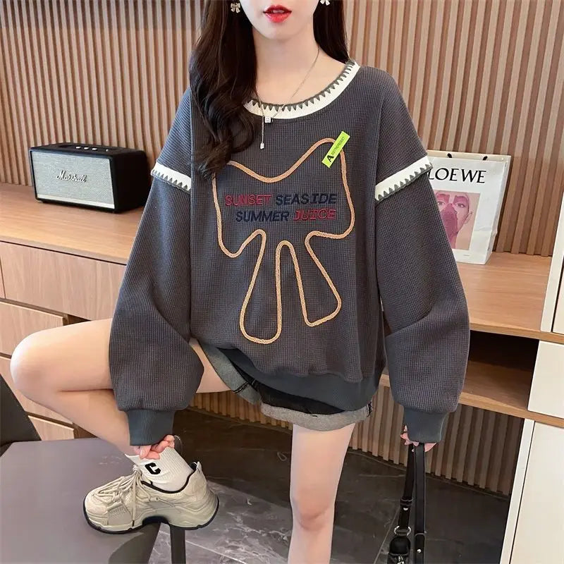 Fashion Letter Embroidery Chic Sweet Kawaii Top - Palm and Thread