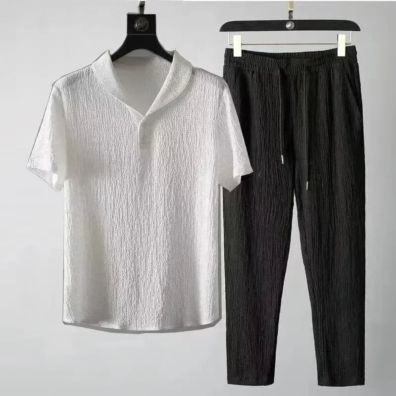 Ultra-thin Ice Silk Linen 2-piece Set
