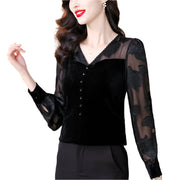 Mesh Lace Patchwork Basic Top - Palm and Thread