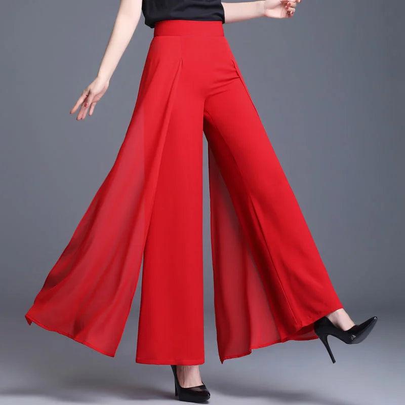 Chiffon Wide Leg Elegant Pant - Palm and Thread