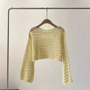 Long Sleeve Crochet Knit Top - Palm and Thread