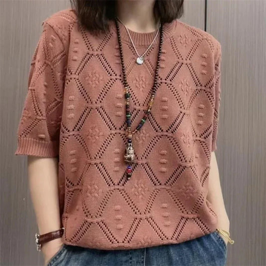 New Short-sleeved Women Sweater - Palm and Thread
