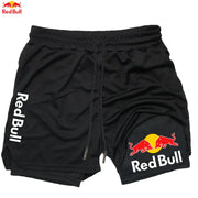Red Bull Newest 2 in 1 Running Training Gym Short - Palm and Thread