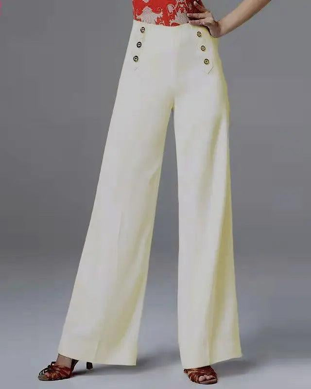 Solid Wide Leg Elegant Pant - Palm and Thread