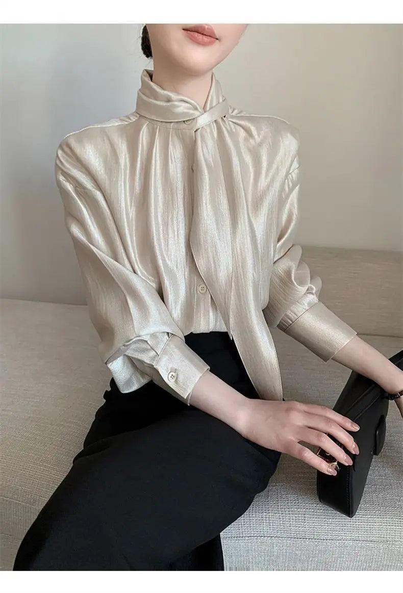 Turtleneck Irregular Blouse - Palm and Thread