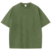 Style Retro Solid Color Short Sleeved T-shirt - Palm and Thread