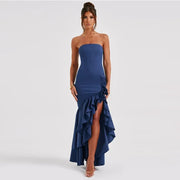 Sexy Strapless Slim Fit Slit Dress