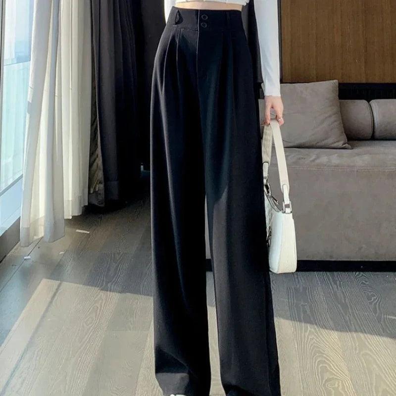 Elegant Wide Leg High Waist Baggy Suit Pant - Palm and Thread