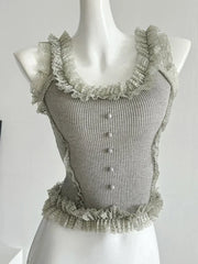 Lace Patchwork Crop Top - Palm and Thread