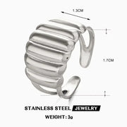 Irregular Unique Heart Metal Texture Finger Ring - Palm and Thread