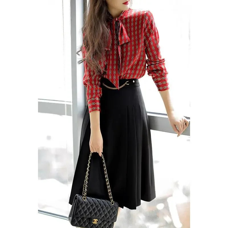 New Fashion Scarf Neck Blouse - Palm and Thread