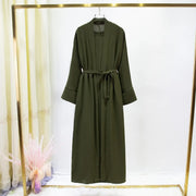 Abaya Two Pieces Women Out Abaya Loose Cardigan Coat Sleeveless Inner - Palm and Thread