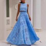 Embroidery Top A Line Skirt Matching Set - Palm and Thread